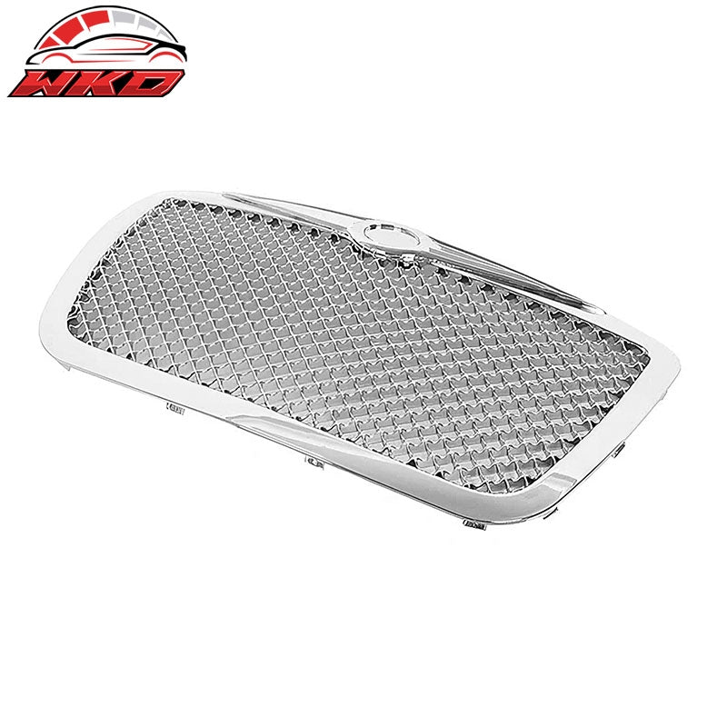 Fits 05-10 Chrysler 300 C Mesh Style Front Bumper Grille Cover Guard Chrome ABS
