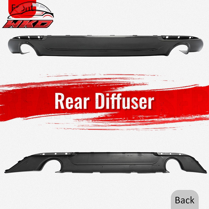 Fits 15-23 Chrysler 300 C Style Rear Bumper Lip Diffuser PP Carbon Fiber Print