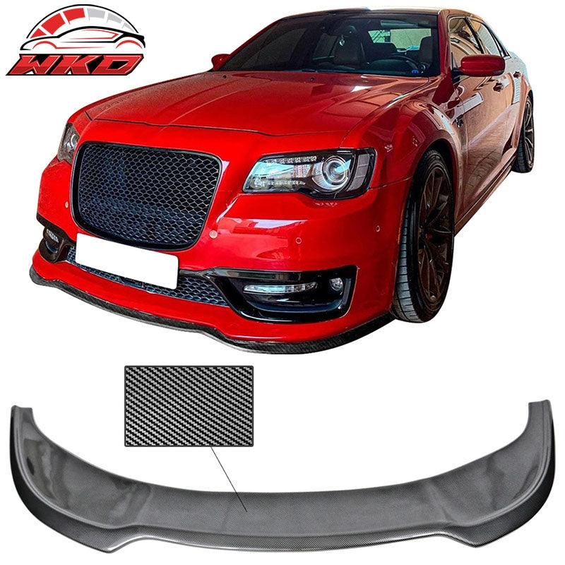 Fits 15-23 Chrysler 300 Front Bumper Lip Spoiler Splitter PP Carbon Fiber Print