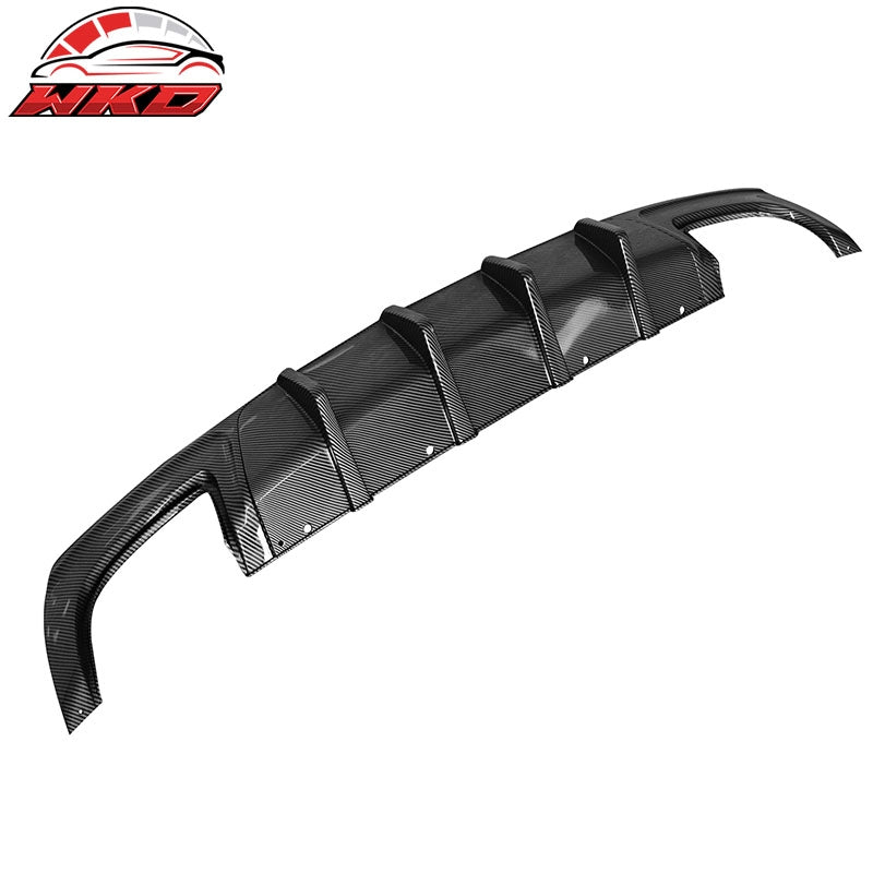 Fits 15-23 Chrysler 300 IKON V1 Style Rear Bumper Diffuser PP Carbon Fiber Print