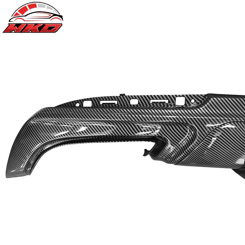 Fits 15-23 Chrysler 300 IKON V1 Style Rear Bumper Diffuser PP Carbon Fiber Print