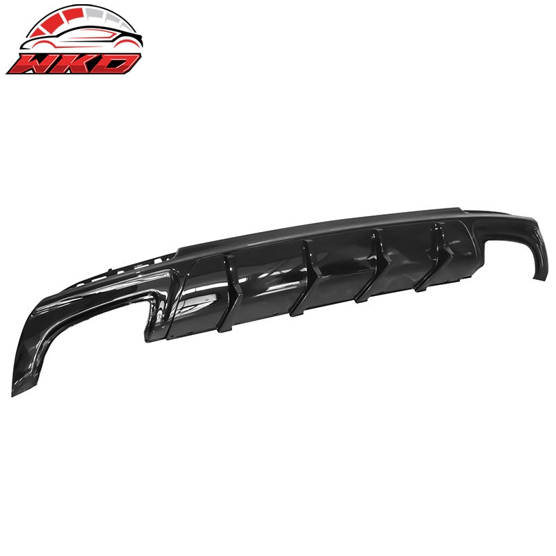 Fits 15-23 Chrysler 300 IKON V2 Style 2PCS Rear Bumper Diffuser PP Gloss Black