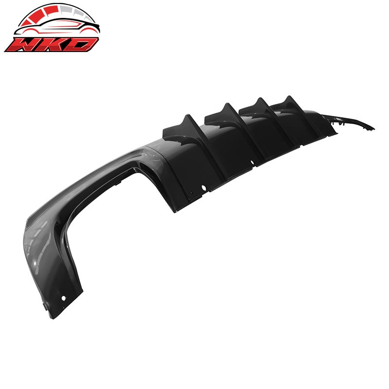 Fits 15-23 Chrysler 300 IKON V2 Style 2PCS Rear Bumper Diffuser PP Gloss Black