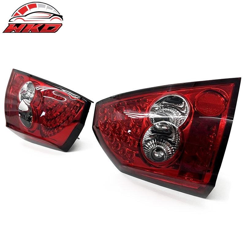 Fits 2005-2006 Chrysler 300 Rear Tail Lights Lamps Red Housing Clear Lens Pair