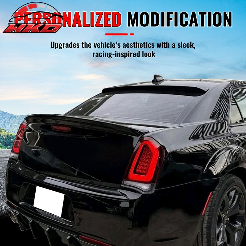 Fits 11-23 Chrysler 300 Rear Window Roof Spoiler Matte Black ABS Top Visor Wing