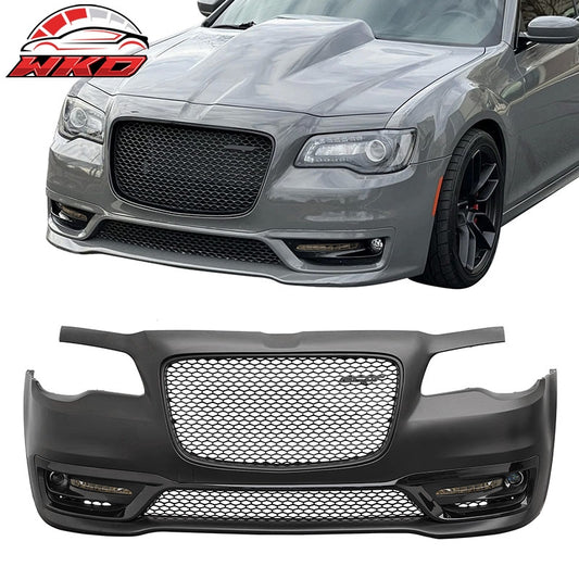 Wholesale For 15-23 Chrysler 300 SRT Style Front Bumper Cover Fog Light Matte Black Grille - Wikond Auto