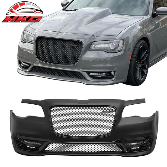 Wholesale For 15-23 Chrysler 300 SRT Style Front Bumper Cover Fog Light Gloss Black Grille - Wikond Auto