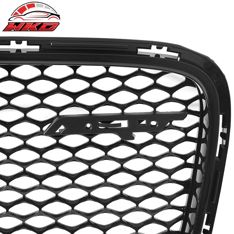 Fits 15-23 Chrysler 300 SRT Style Front Bumper Upper + Lower Grilles Gloss Black