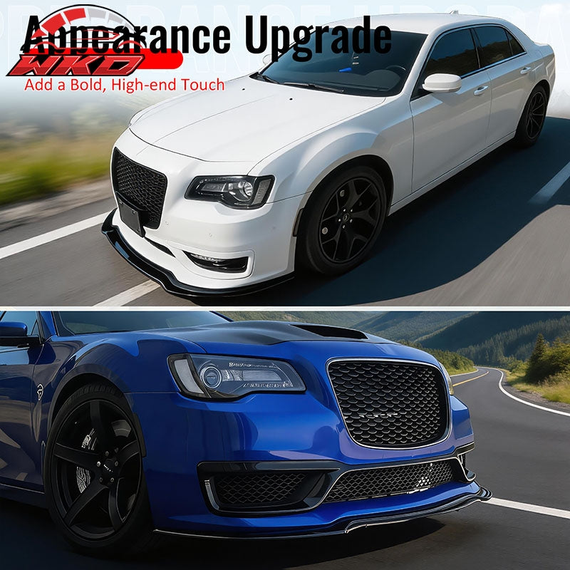 Fits 15-23 Chrysler 300 SRT IKON PP Front Bumper Lip Chin Spoiler Matte Black