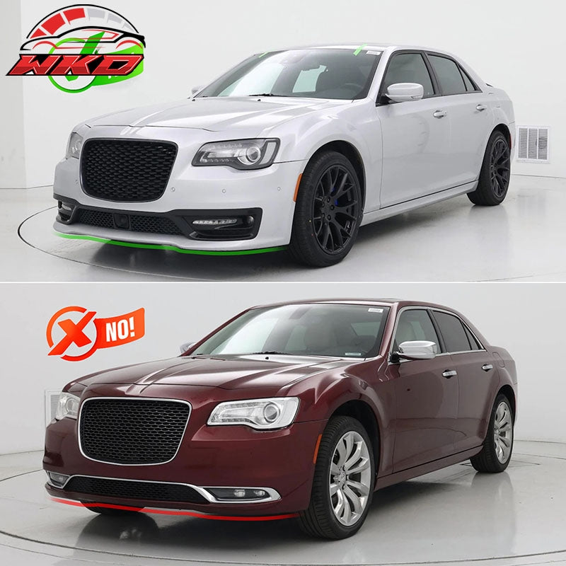Fits 15-23 Chrysler 300 SRT IKON PP Front Bumper Lip Chin Spoiler Matte Black