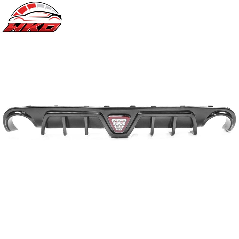 Fits 12-14 Chrysler 300 SRT Shark Fin Style Rear Bumper Diffuser W/Red LED Light
