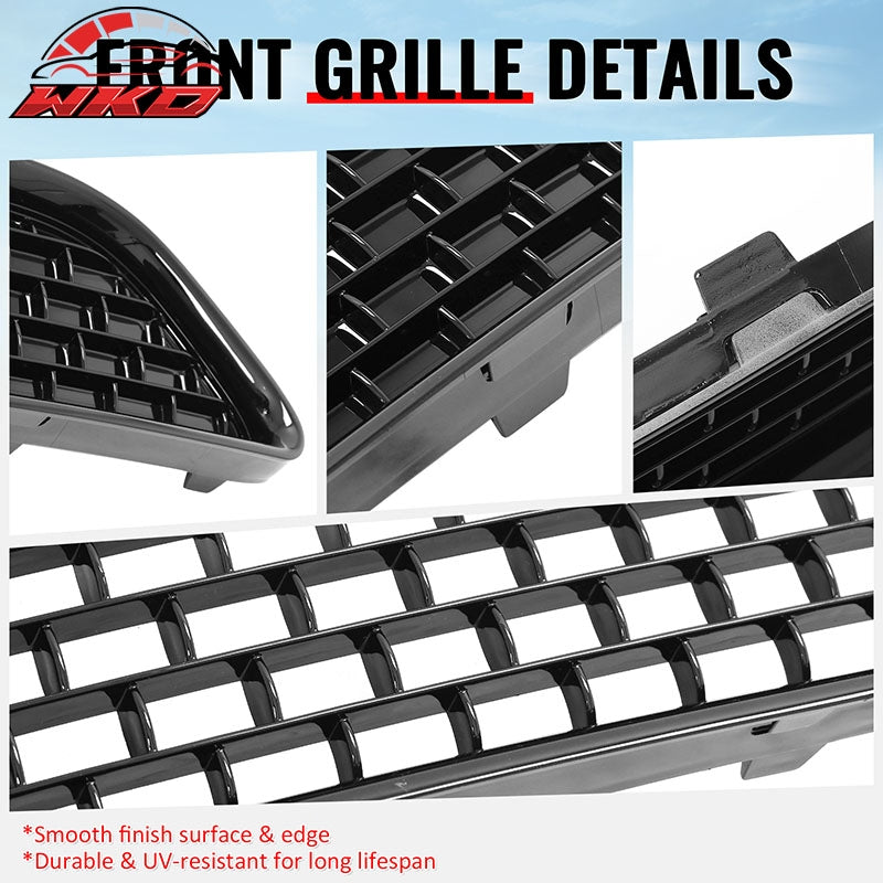 Fits 11-14 Chrysler 300 SRT8 Bumper Lower Grille Gloss Black ABS - SRT8 Style
