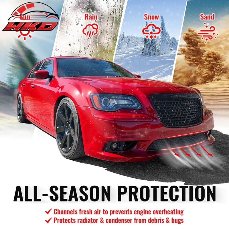 Fits 11-14 Chrysler 300 SRT8 Bumper Lower Grille Gloss Black ABS - SRT8 Style