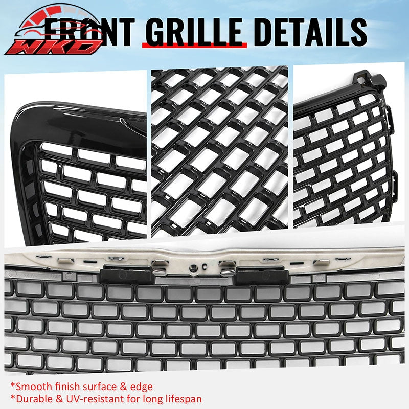 Fits 11-14 Chrysler 300 SRT8 Style Front Bumper Upper Grille Gloss Black ABS