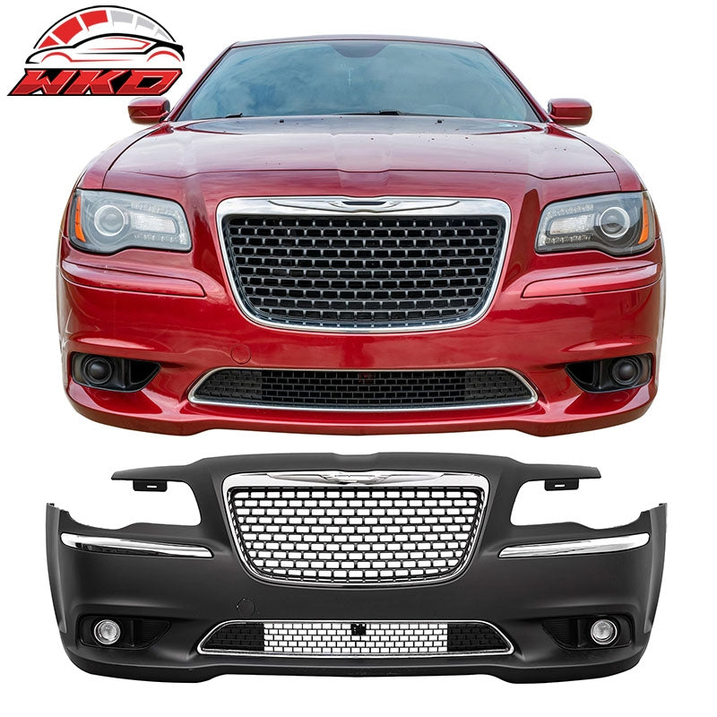 Wholesale 11-14 Chrysler 300 SRT8 Style Front Bumper w/ Chrome& Gloss Black Grille - Wikond Auto