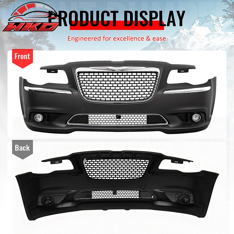 Wholesale 11-14 Chrysler 300 SRT8 Style Front Bumper w/ Chrome& Gloss Black Grille - Wikond Auto