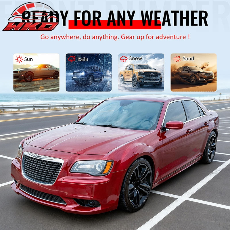 Wholesale 11-14 Chrysler 300 SRT8 Style Front Bumper w/ Chrome& Gloss Black Grille - Wikond Auto