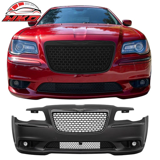 Wholesale For 11-14 Chrysler 300 SRT8 Style Front Bumper w/ Gloss Black Grilles Fog Lights - Wikond Auto