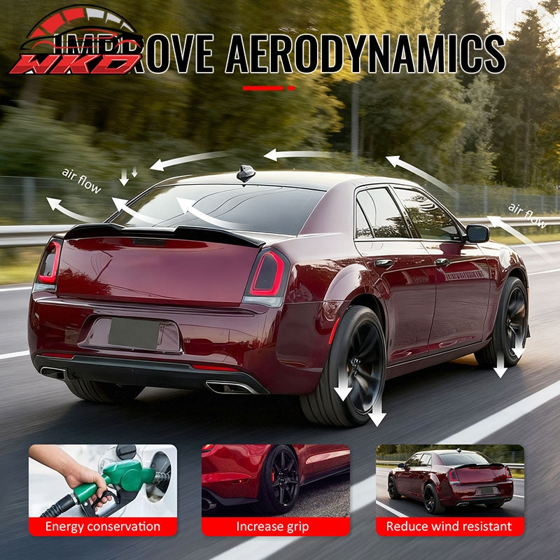 Wholesale 11-23 Chrysler 300 Sedan Trunk Spoiler Gloss Black M Style Rear Wing ABS - Wikond Auto