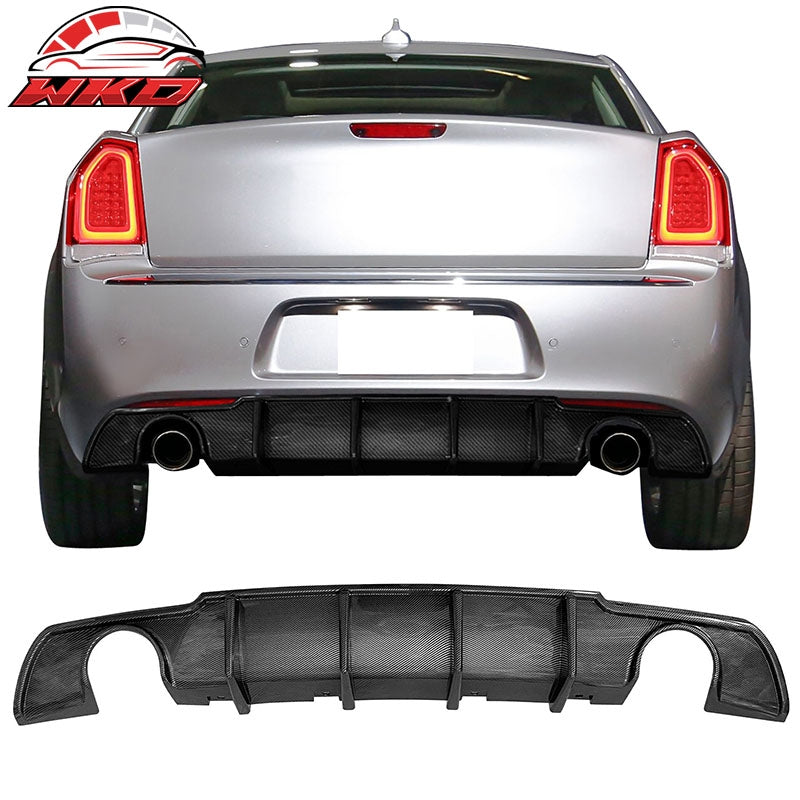 Wholesale 15-23 Chrysler 300 Shark Fin Rear Bumper Lip Diffuser PP Carbon Fiber Print