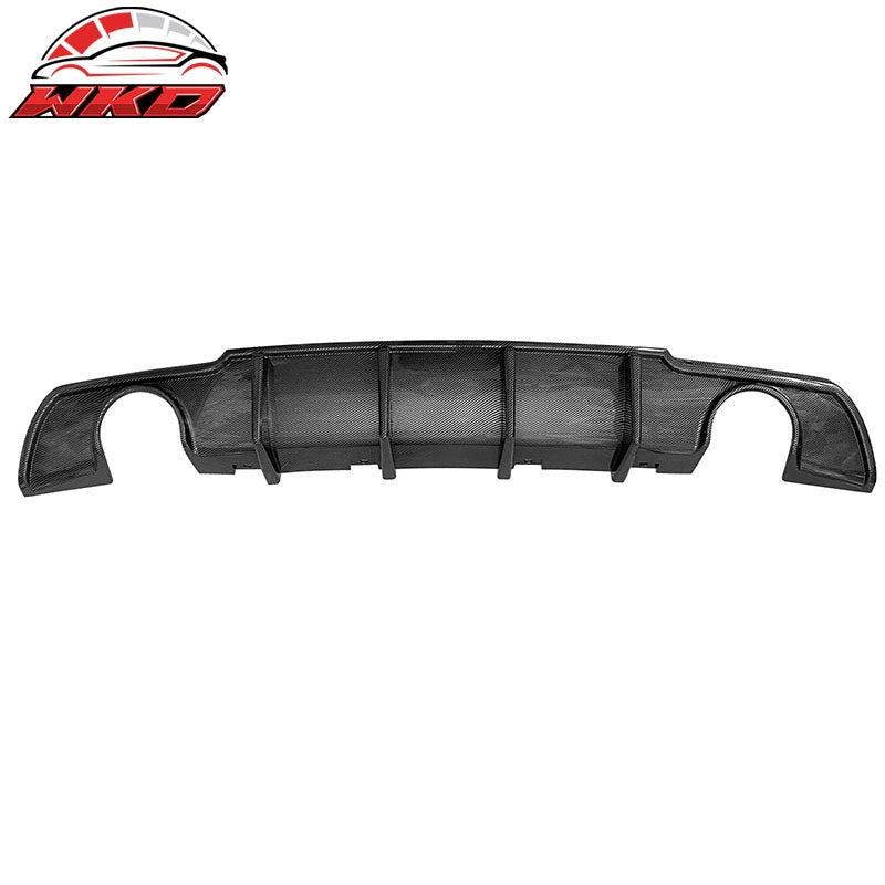 Fits 15-23 Chrysler 300 Shark Fin Rear Bumper Lip Diffuser PP Carbon Fiber Print