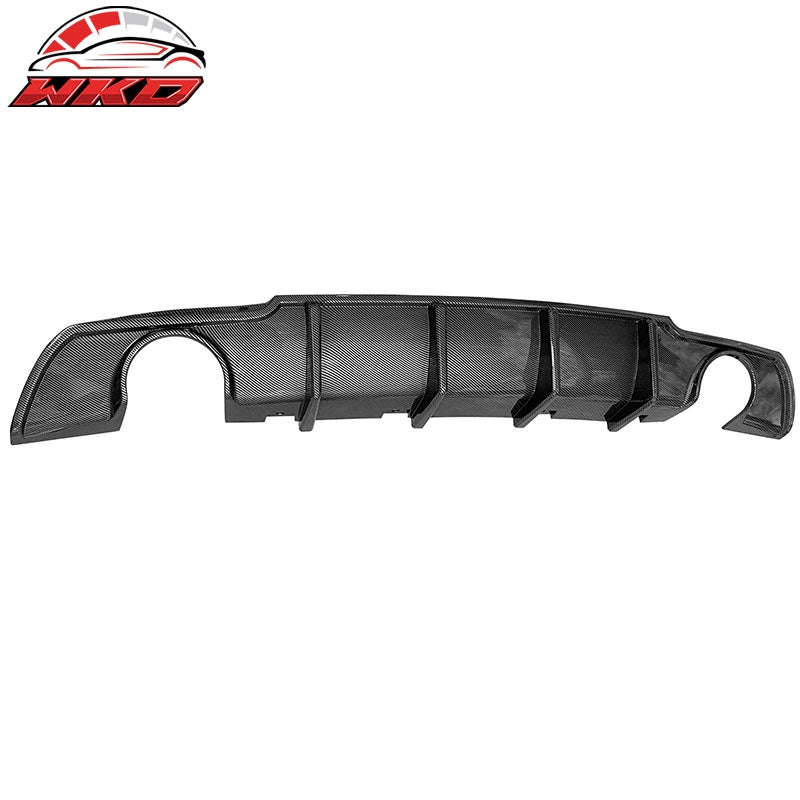 Fits 15-23 Chrysler 300 Shark Fin Rear Bumper Lip Diffuser PP Carbon Fiber Print