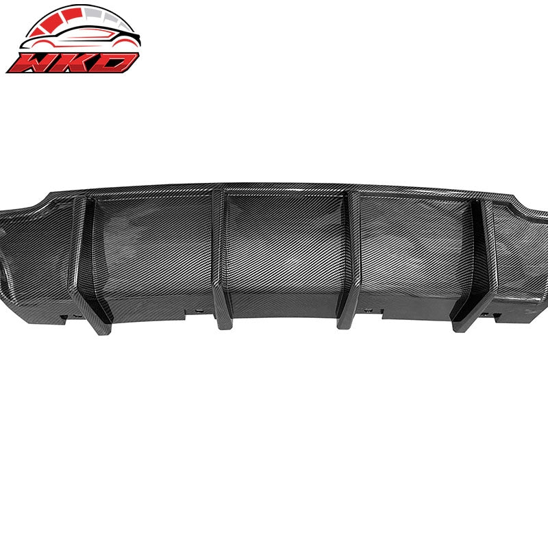 Fits 15-23 Chrysler 300 Shark Fin Rear Bumper Lip Diffuser PP Carbon Fiber Print