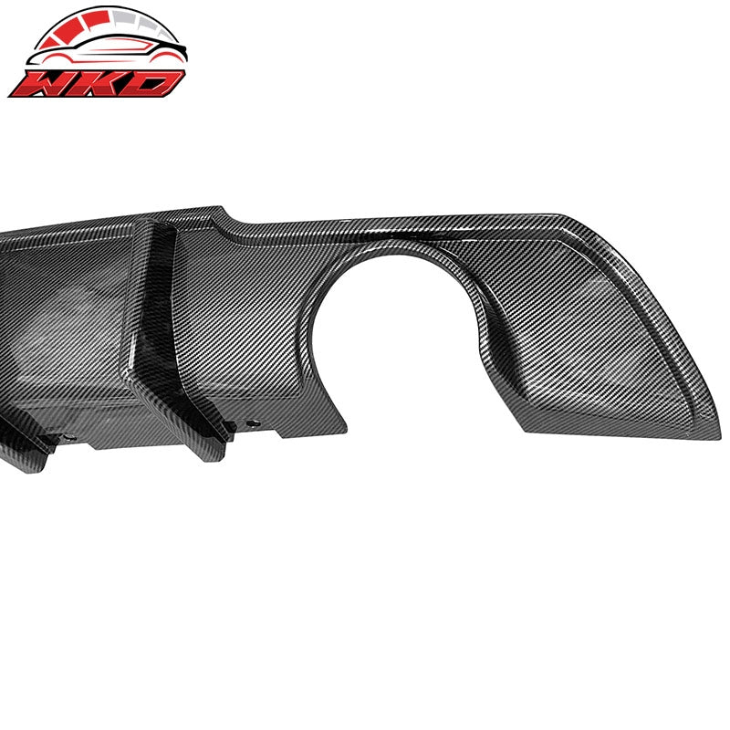 Fits 15-23 Chrysler 300 Shark Fin Rear Bumper Lip Diffuser PP Carbon Fiber Print