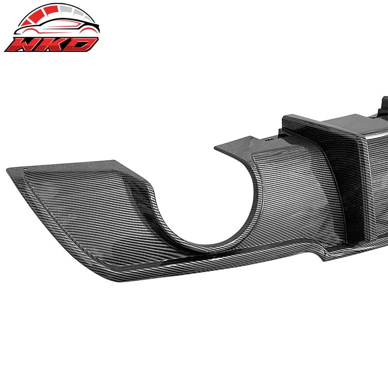 Fits 15-23 Chrysler 300 Shark Fin Rear Bumper Lip Diffuser PP Carbon Fiber Print