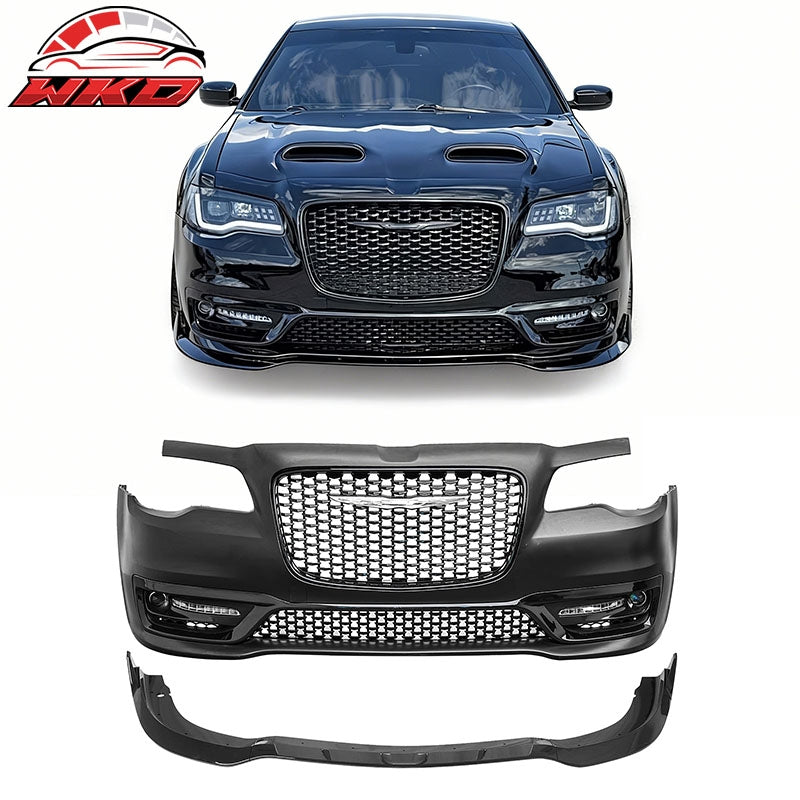 Wholesale For 15-23 Chrysler 300 Sport Style Front Bumper Cover Fog Light Gloss Grille/Lip