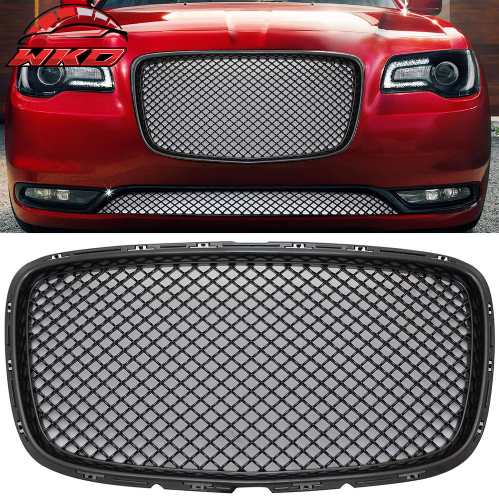 Fits 15-23 Chrysler 300 300C B Style Front Bumper Upper Grill Grille - Unpainted