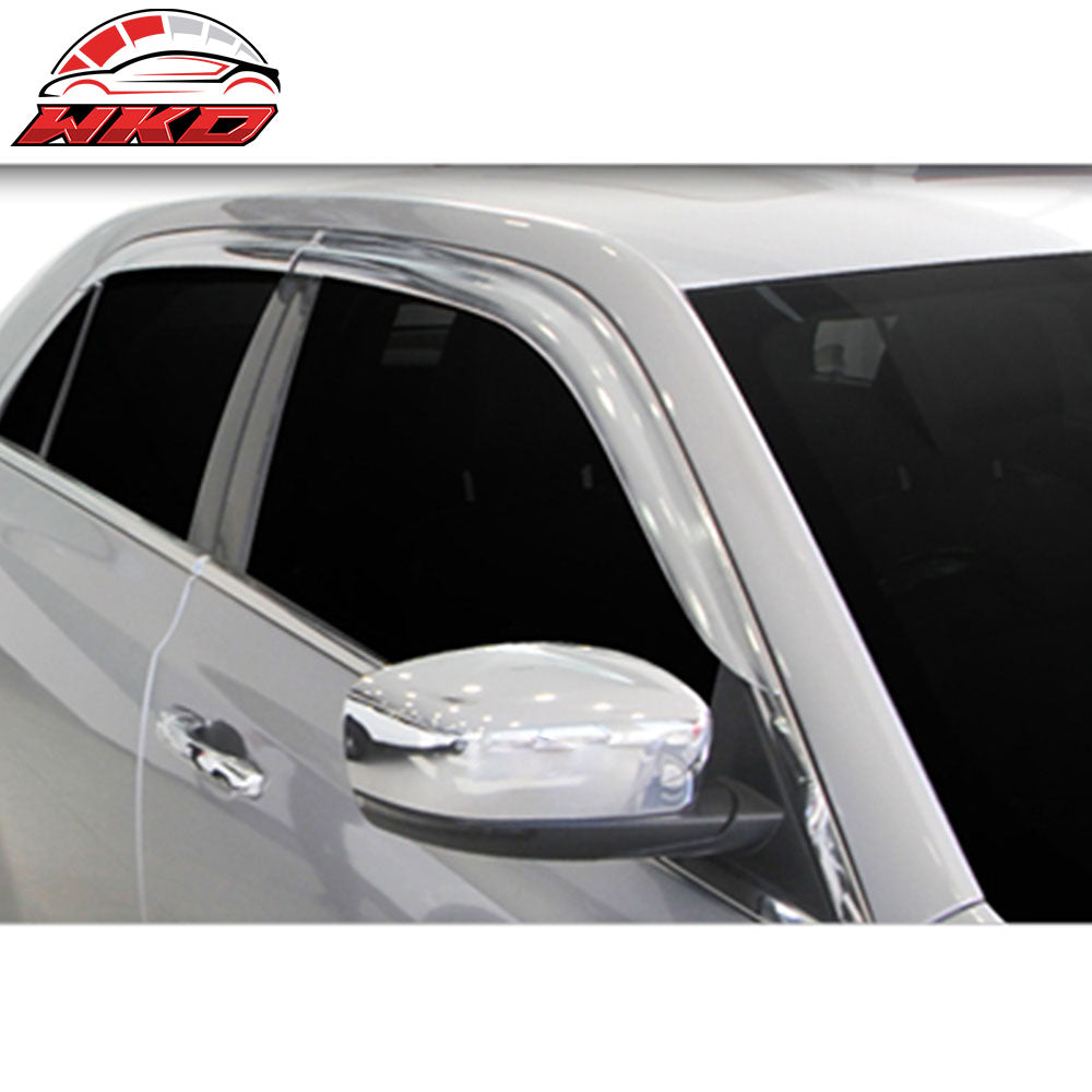 Fits 11-23 Chrysler 300 4PCS Window Visors Vent Rain Guards Tape-On ABS Chrome