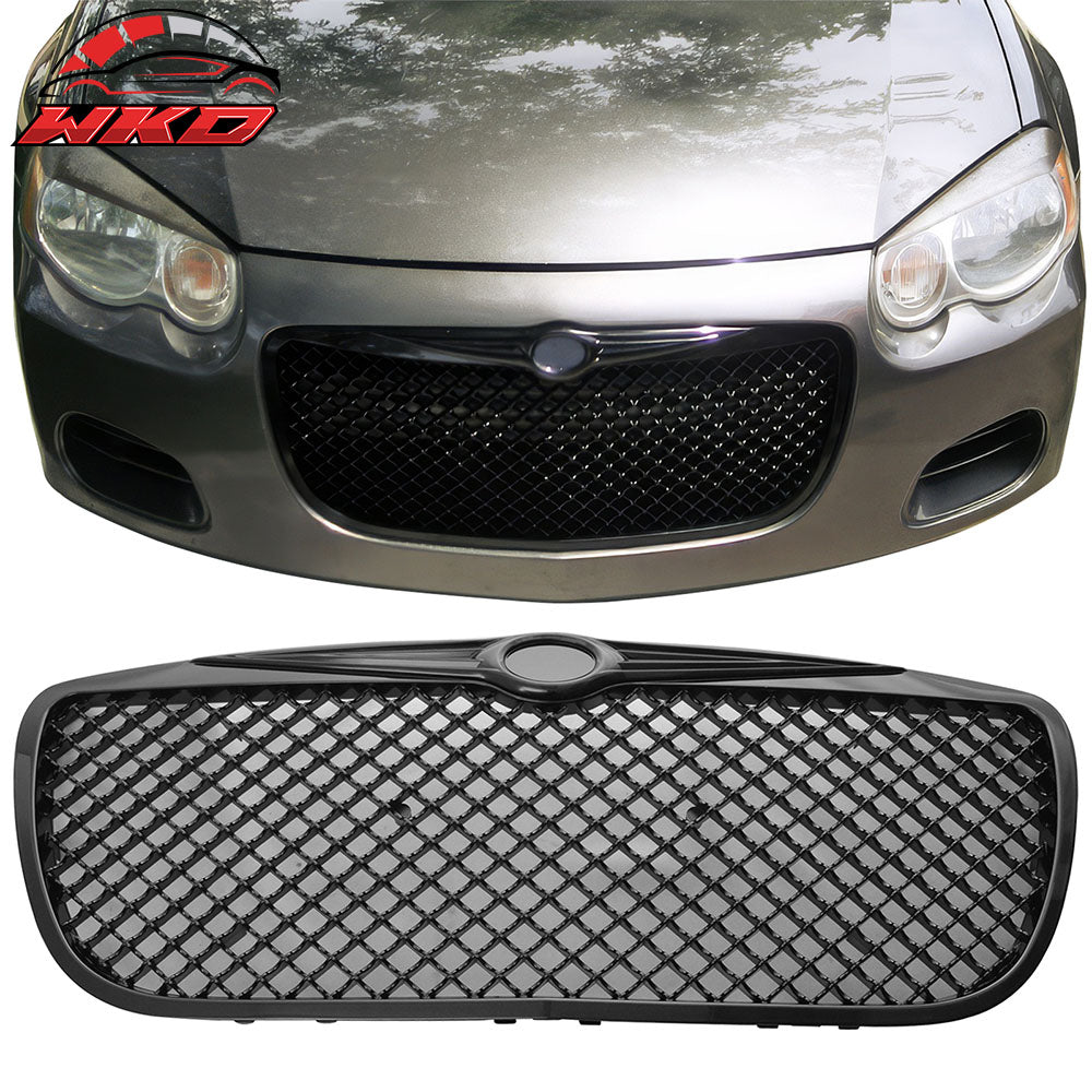 For 04-06 Chrysler Sebring Bentley Style Front Hood Grille Unpainted W/ B Emblem
