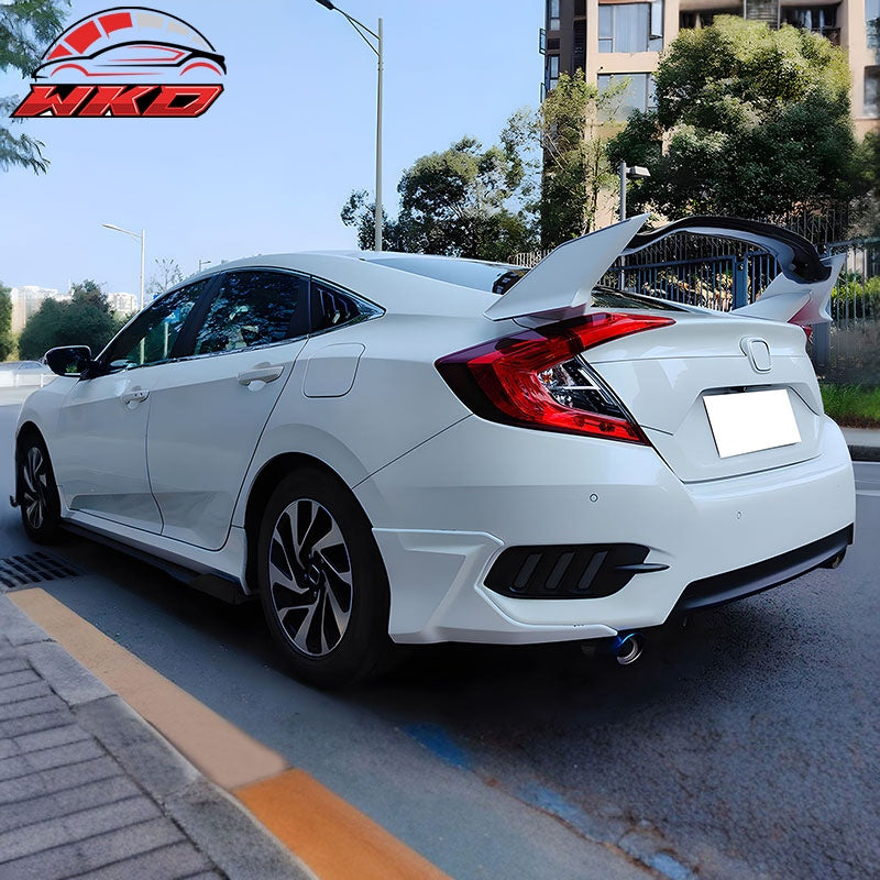 For 16-21 Honda Civic 10th Trunk Spoiler Type R Wing ABS #NH700M Silver Rear Lip