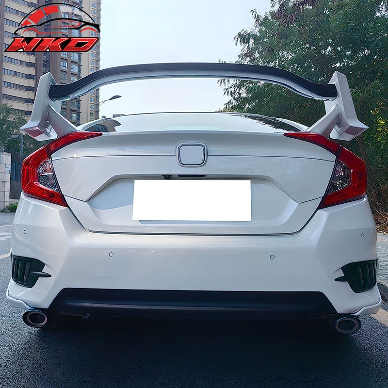For 16-21 Honda Civic 10th Trunk Spoiler Type R Wing ABS #NH700M Silver Rear Lip