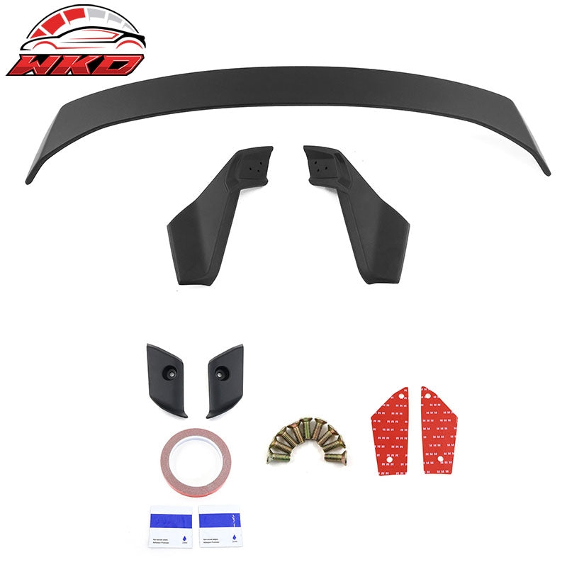 Fits 22-26 Honda Civic 11th 4D Trunk Spoiler HPD Style Rear Wing Matte Black Lip