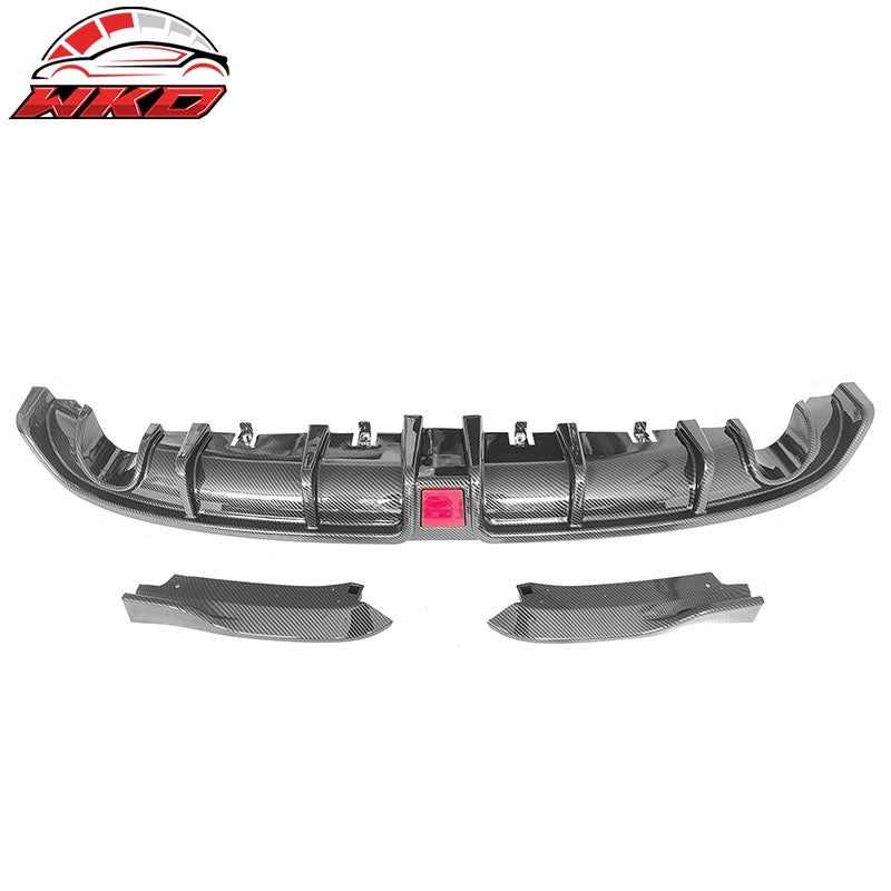Fits 22-26 Civic EX/Touring/Si Rear Aprons+Diffuser W/LED+Tip Carbon Fiber Print