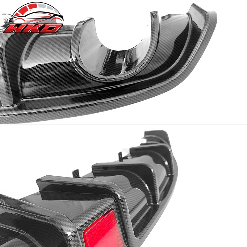 Fits 22-26 Civic EX/Touring/Si Rear Aprons+Diffuser W/LED+Tip Carbon Fiber Print