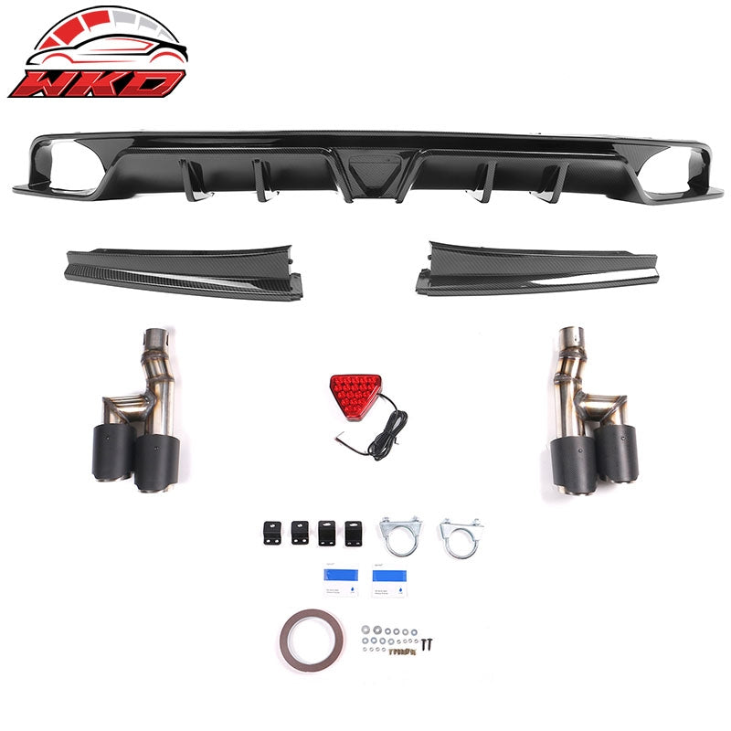 Wholesale 22-26 Civic EX/Touring/Si Carbon Fiber Print Rear Bumper Lip W/Exhaust Tips - Wikond Auto