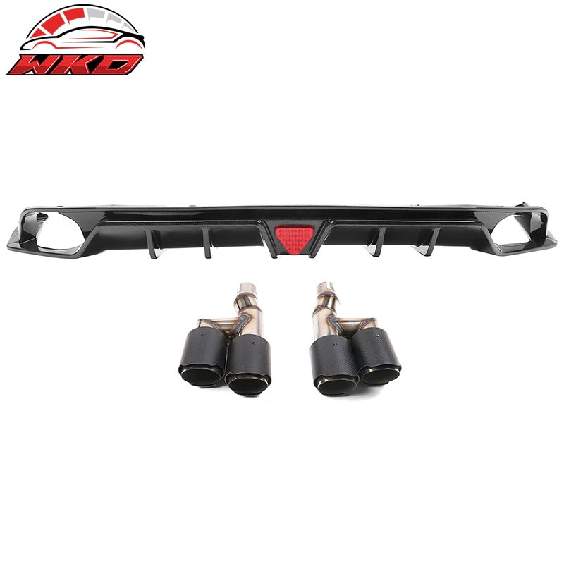 Wholesale 22-26 Civic EX/Touring/Si Carbon Fiber Print Rear Bumper Lip W/Exhaust Tips - Wikond Auto