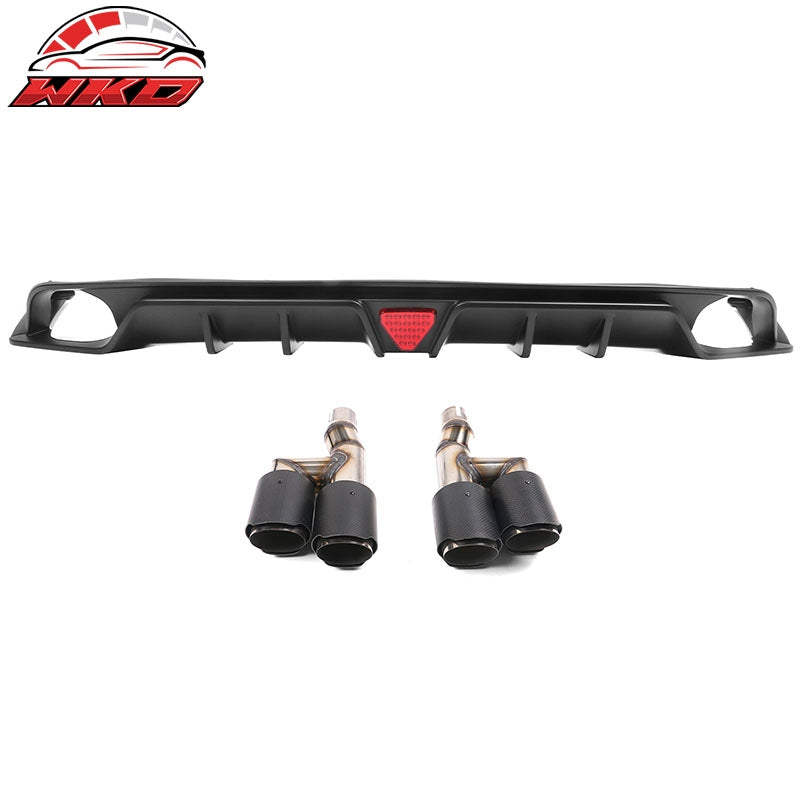 Fits 22-26 Civic EX/Touring/Si Matte Black Rear Bumper Lip W/Quad Exhaust Tip PP