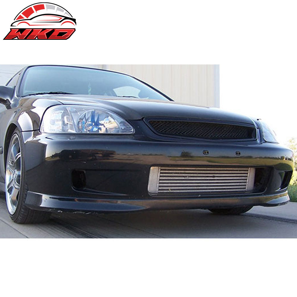 Fits 01-03 Honda Civic 2Dr 4Dr Type R BM Style Front Bumper Lip - PU CF Texture