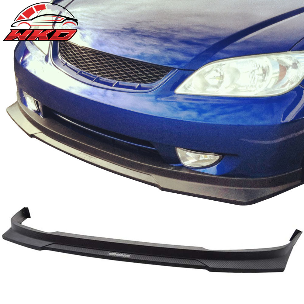 Fits 04-05 Civic HC1 Front Bumper Lip Spoiler Matte Black PP Carbon Texture