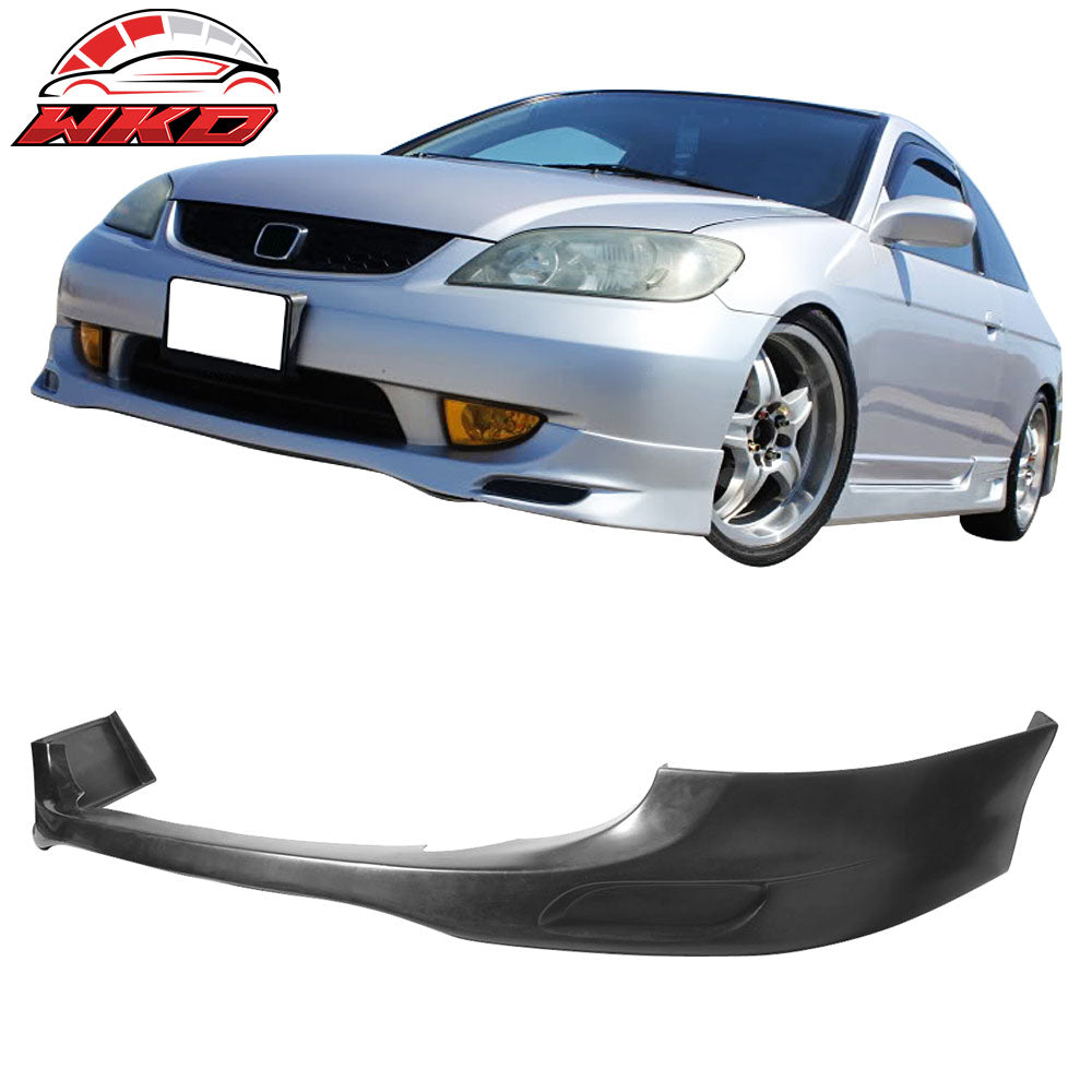 Fits 04-05 Honda Civic 4Dr EM2 ES2 PDM Style Front Bumper Lip - PU