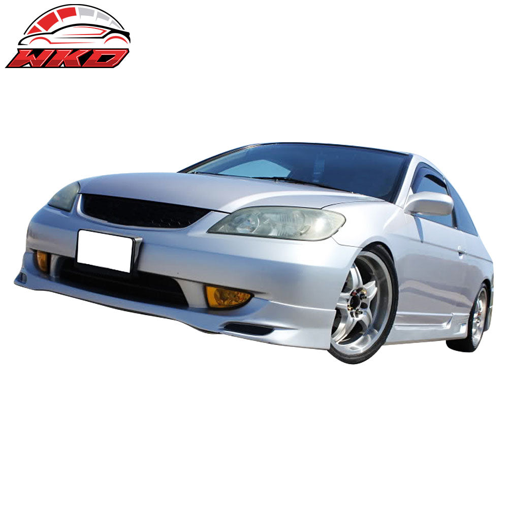 Fits 04-05 Honda Civic 4Dr EM2 ES2 PDM Style Front Bumper Lip - PU
