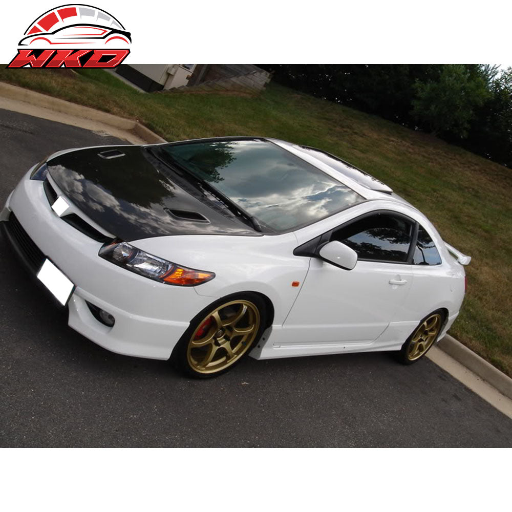 Fit 06-08 Honda Civic Coupe HF-P Style Front Bumper Lip Spoiler Splitter PU