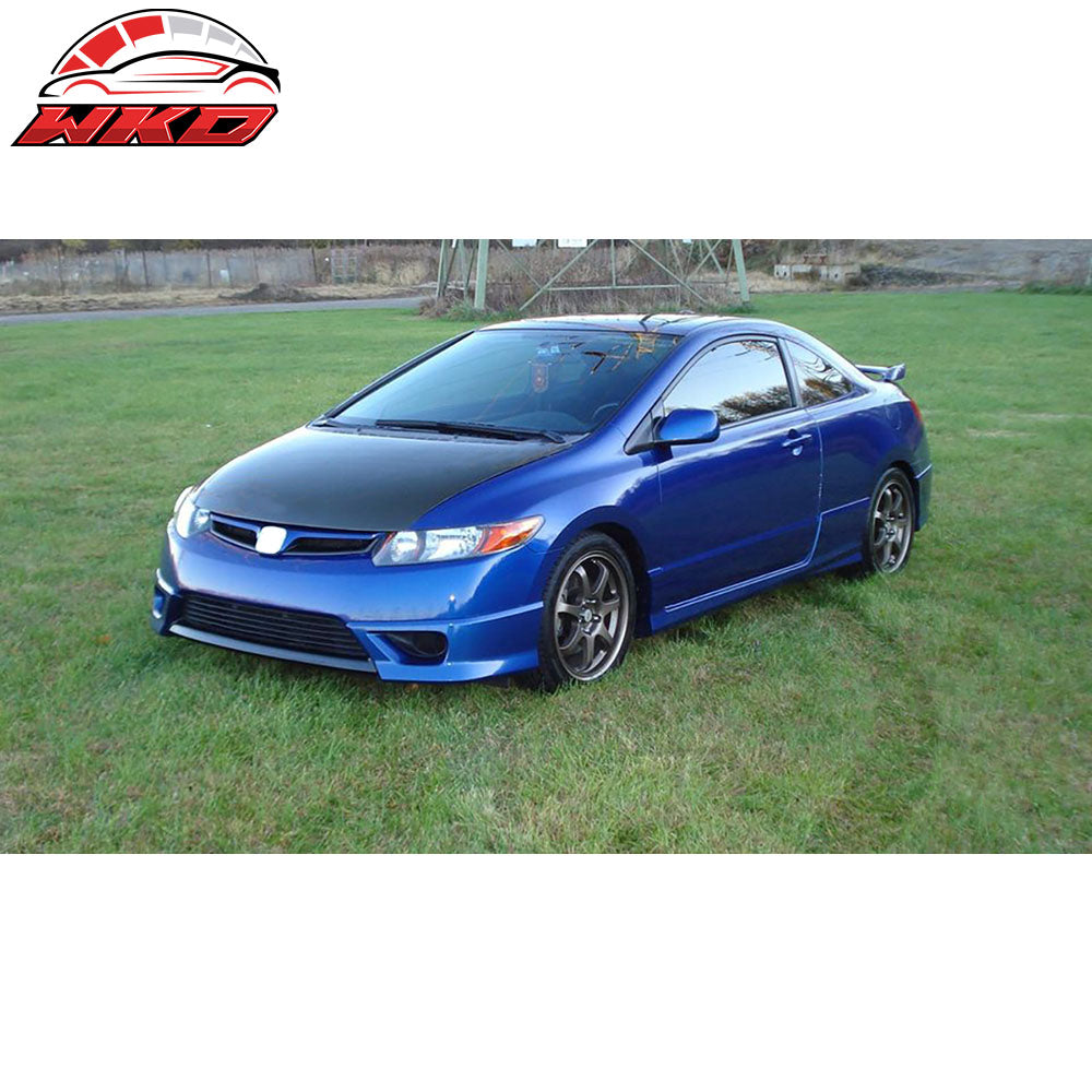 Fit 06-08 Honda Civic Coupe HF-P Style Front Bumper Lip Spoiler Splitter PU