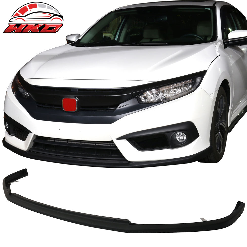 Fits 16-18 Honda Civic 10th Gen TCS Style Front Bumper Lip Splitter Spoiler PU