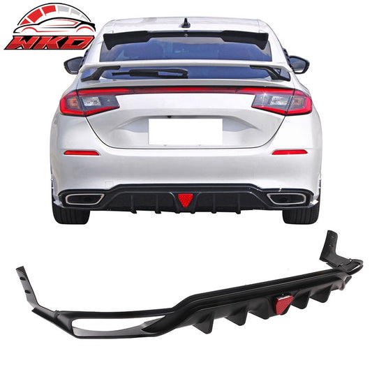 Wholesale 22-24 Civic Hatchback Matte Black Rear Bumper Diffuser W/ Corner Spats PP