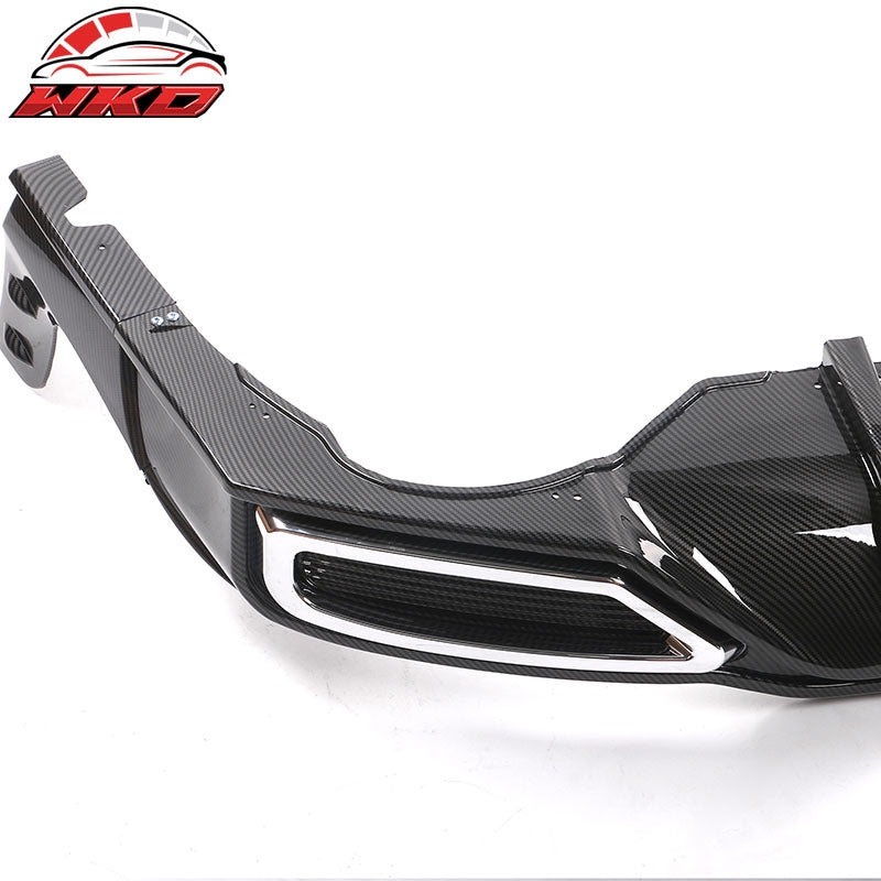 For 22-26 Civic Sport LX EX-L Carbon Fiber Print Rear Diffuser W/ Corner Spat PP
